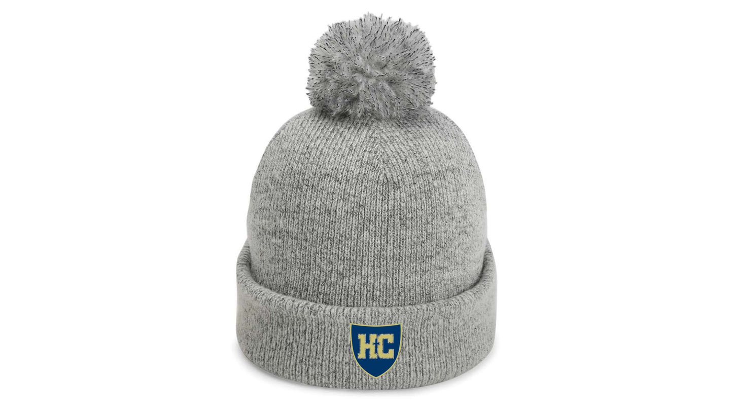 Silver Pom Stocking Hat