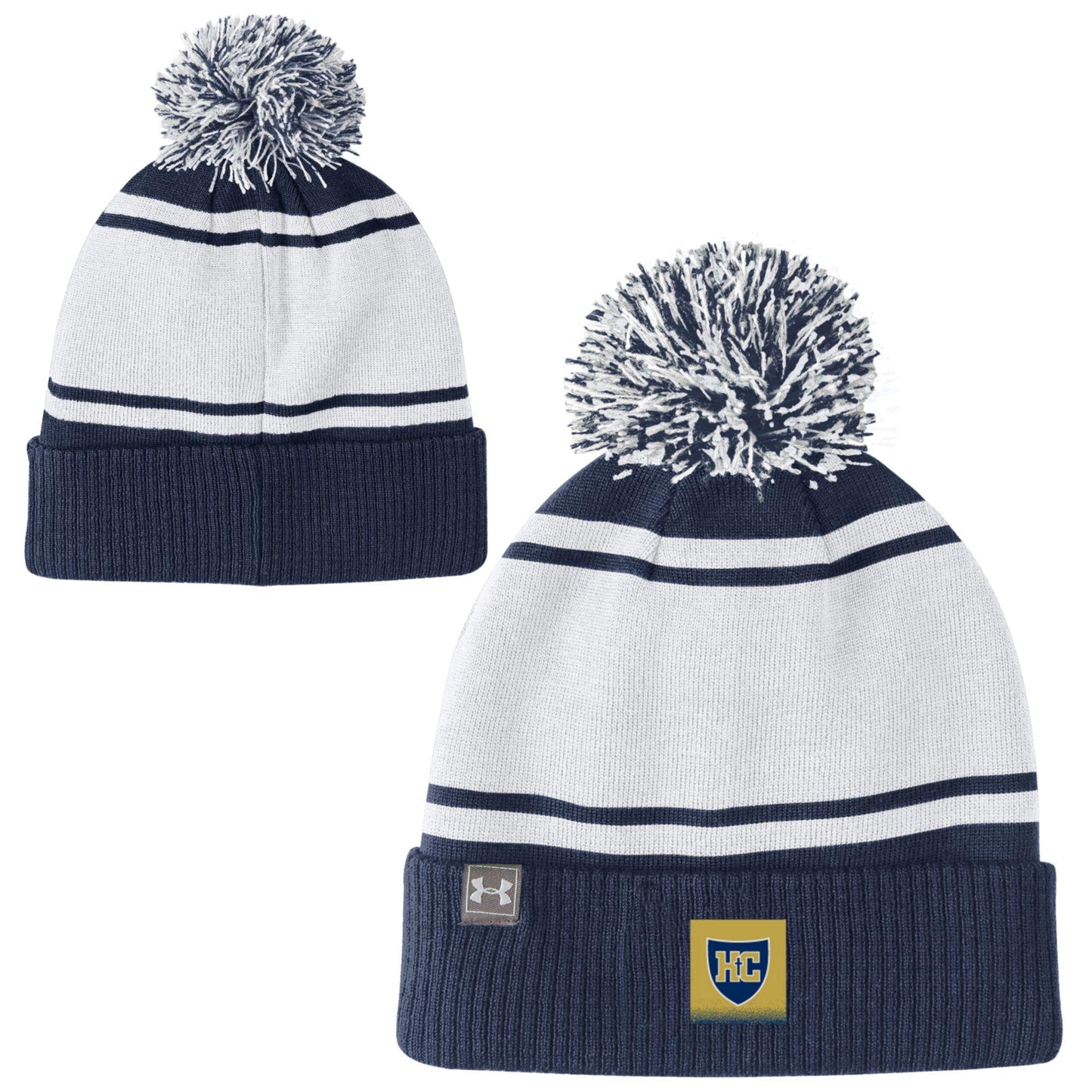 UA Pom Beanie - Navy/White YOUTH