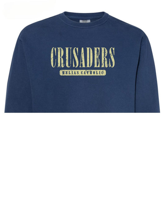 Comfort Color Navy w/ Gold Lettering Crew Sweatshirt