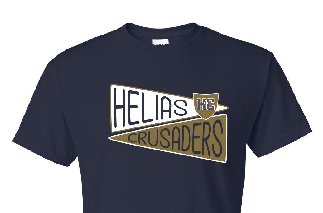 YOUTH s/s Tee - Helias Crusaders w/ Shield Pennant