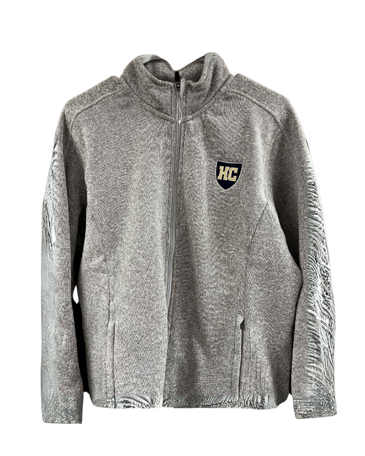 #75A - Ladies' Full-Zip Sweater (Gray)