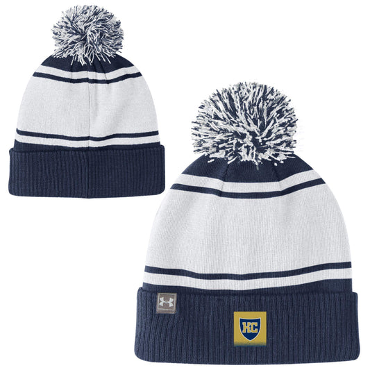 UA Pom Beanie - Navy/White ADULT